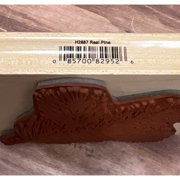 2003 HERO ARTS H2887 REAL PINE TREE WOOD MOUNTED RUBBER STAMP PINE NEEDLE - Picture 3 of 4